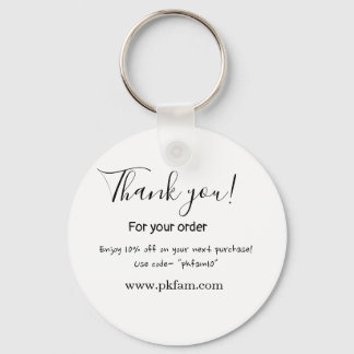 Thank you for purchase pink family business detail keychain