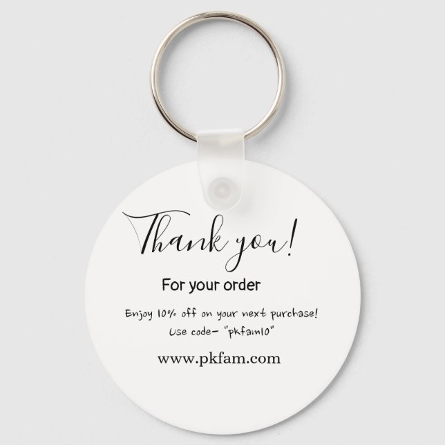 Thank you for purchase pink family business detail keychain (Front)
