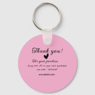 Thank you for purchase pink family business detail keychain