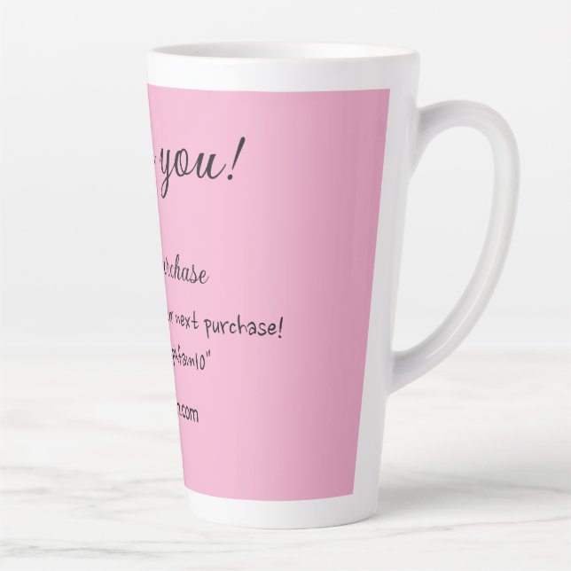 Thank you for purchase pink family business detail latte mug (Right)