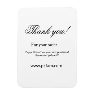 Thank you for purchase pink family business detail magnet