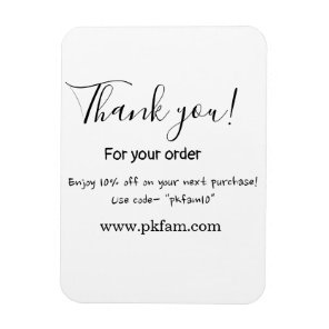 Thank you for purchase pink family business detail magnet