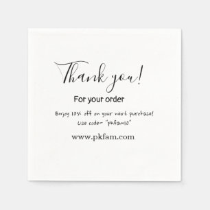 Thank you for purchase pink family business detail napkins