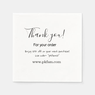 Thank you for purchase pink family business detail napkins