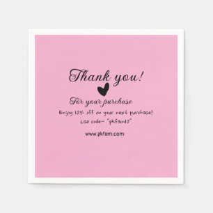Thank you for purchase pink family business detail napkins