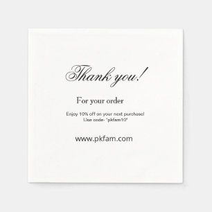 Thank you for purchase pink family business detail napkins