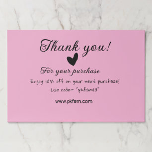 Thank you for purchase pink family business detail paper pad