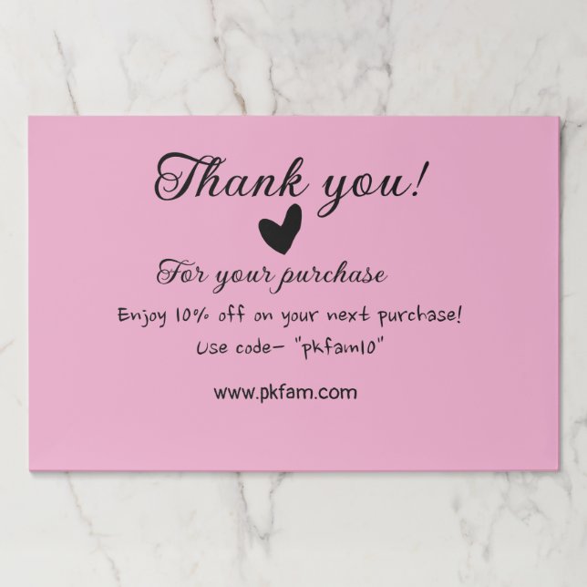 Thank you for purchase pink family business detail paper pad (Front)