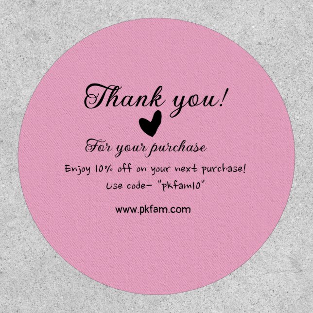 Thank you for purchase pink family business detail patch (Front)