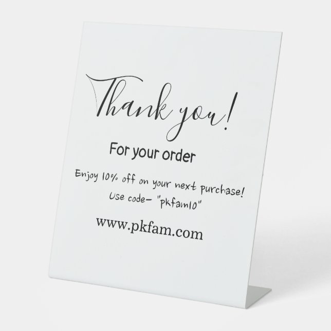 Thank you for purchase pink family business detail pedestal sign (Front)