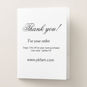 Thank you for purchase pink family business detail pocket folder