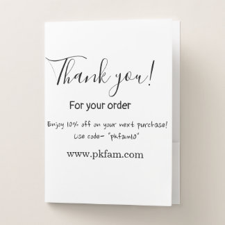 Thank you for purchase pink family business detail pocket folder