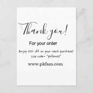 Thank you for purchase pink family business detail postcard