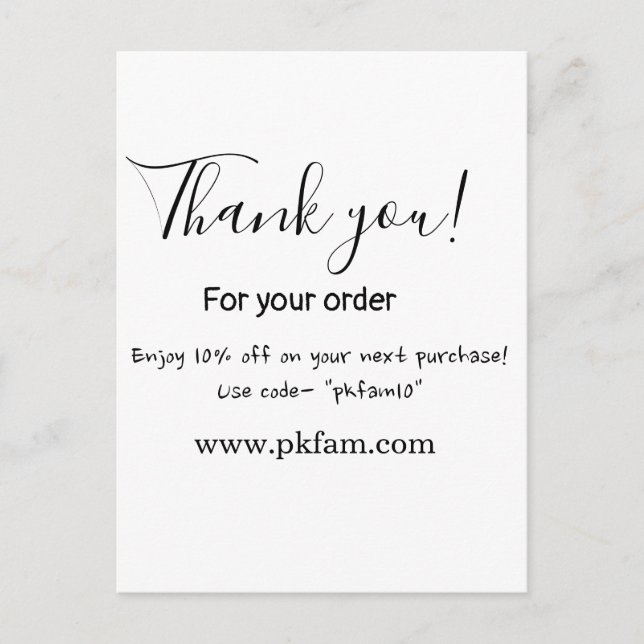 Thank you for purchase pink family business detail postcard (Front)