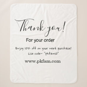 Thank you for purchase pink family business detail sherpa blanket