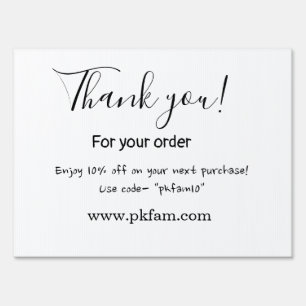 Thank you for purchase pink family business detail sign