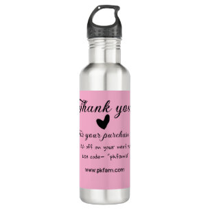 Thank you for purchase pink family business detail stainless steel water bottle