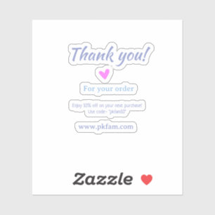 Thank you for purchase pink family business detail sticker