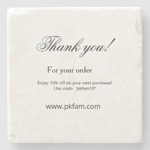 Thank you for purchase pink family business detail stone coaster