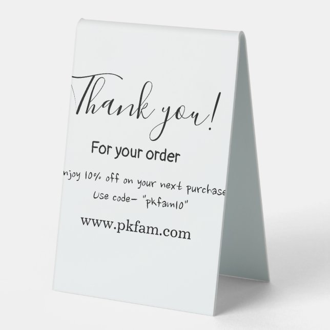 Thank you for purchase pink family business detail table tent (Front)