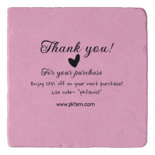 Thank you for purchase pink family business detail trivet