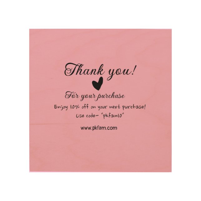 Thank you for purchase pink family business detail wood wall art (Front)