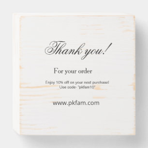 Thank you for purchase pink family business detail wooden box sign