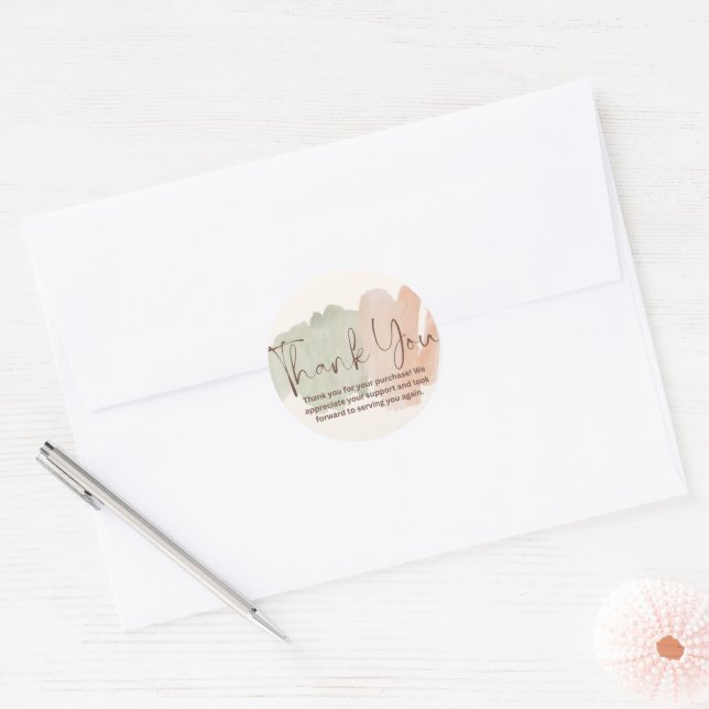 Thank You for Purchases Classic Round Sticker (Envelope)