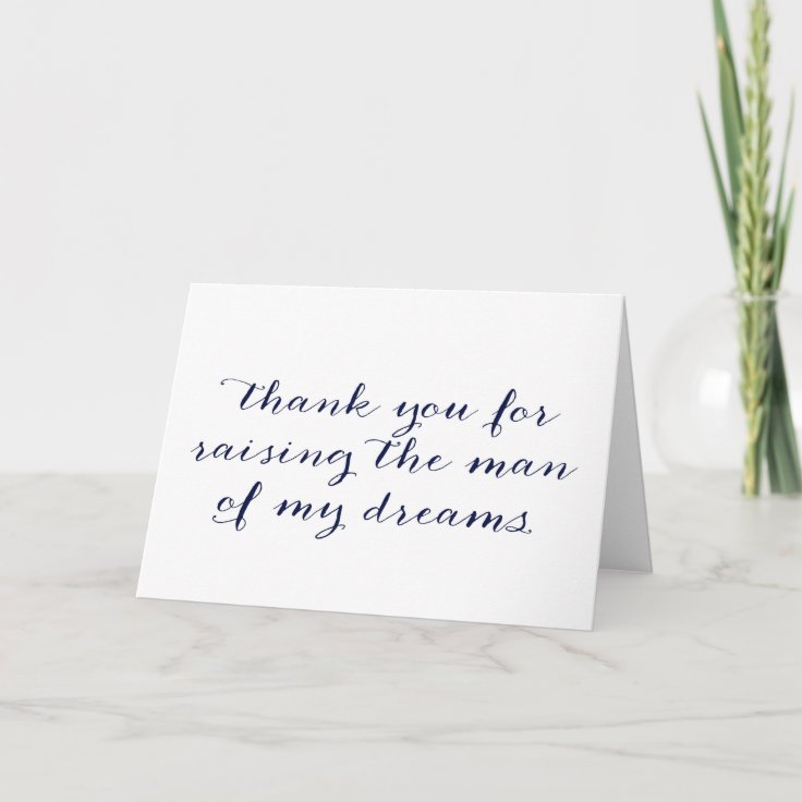 Hochzeitskarte 'Thank You For Raising The Man Of My Dreams' – Geschenk Für Schwiegermutter, Blanko Innen
