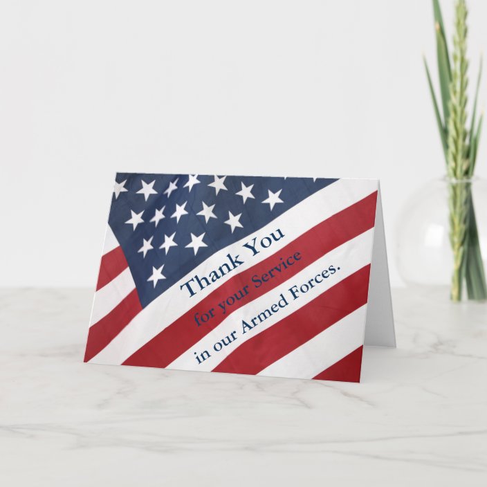 Thank you for Service Armed Forces Greeting Card | Zazzle.com