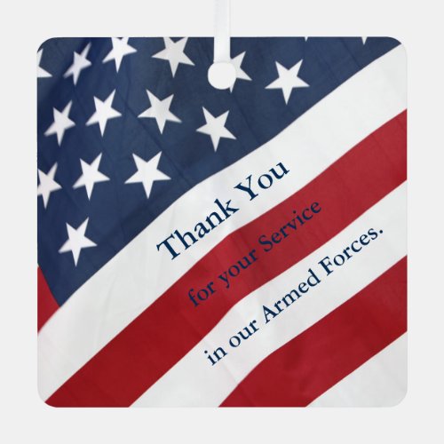 Thank you for Service Armed Forces  Metal Ornament