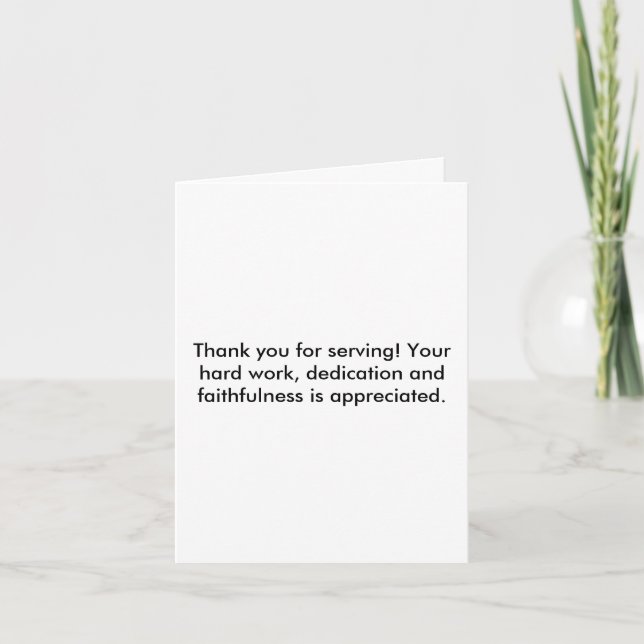 Thank you for serving! - Gratitude Card (Front)