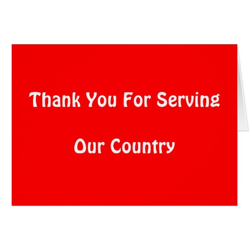 Thank You For Serving Our Country Stationery Note Card | Zazzle