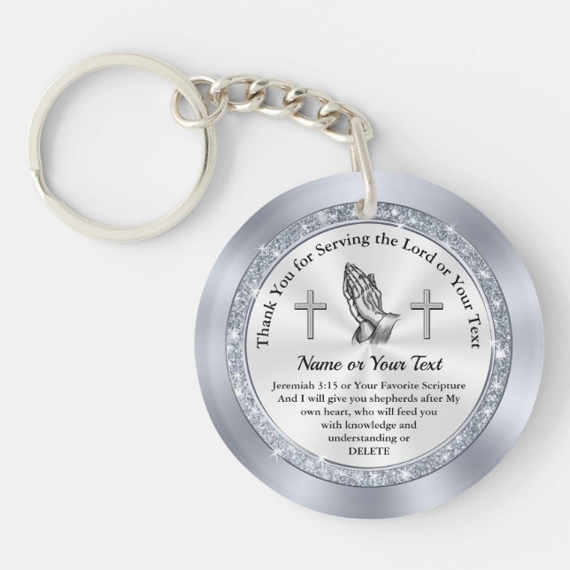 Thank You for Serving the Lord Christian Gifts Keychain (Front)