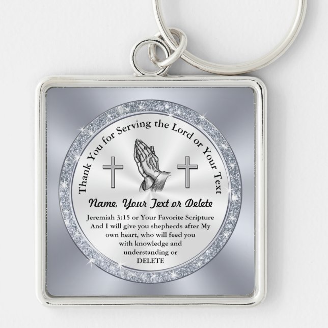 Thank You for Serving the Lord, Christian Gifts Keychain (Front)