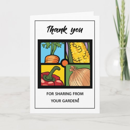 Thank you for Sharing Four Vegetables in Square Card