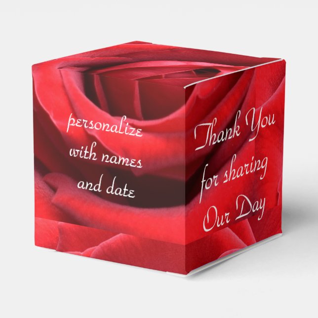 "Thank You for Sharing" Red Rose Favor Boxes (Back Side)