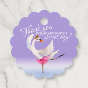 Thank you for sharing this day ballet swan purple favor tags
