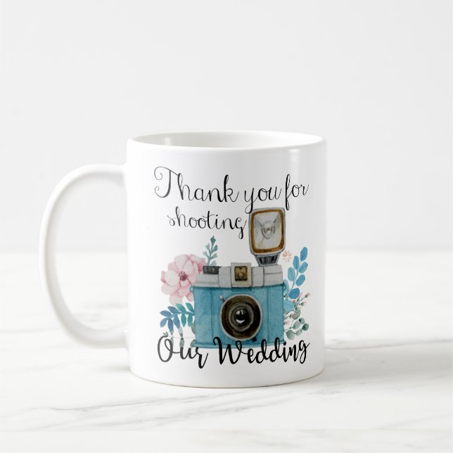 Thank you for Shooting our Wedding Coffee Mug (Left)