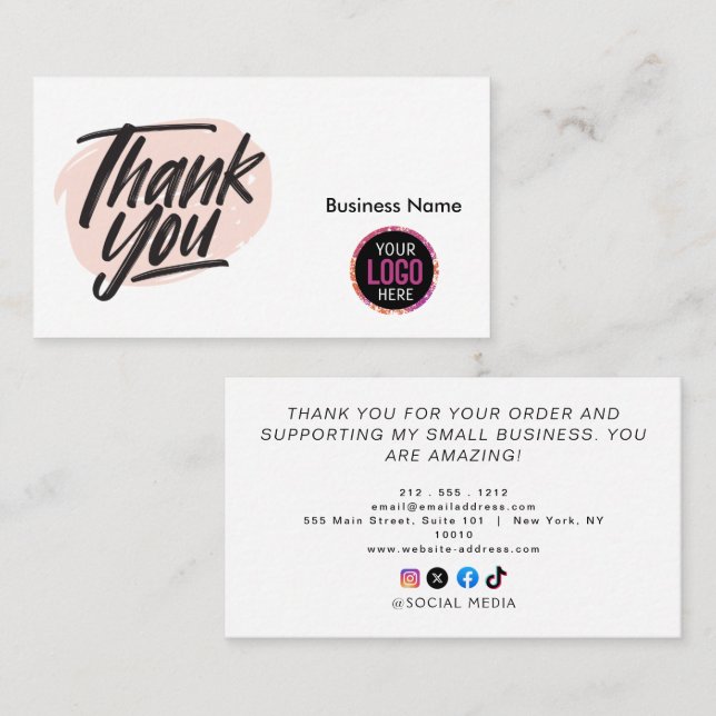  Thank You For Shopping  Business Card (Front/Back)