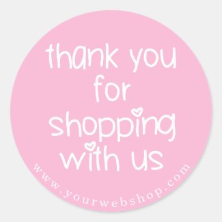 Thank You for Shopping - Custom Color Business Classic Round Sticker