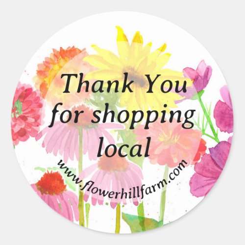 Thank You For Shopping Local Business  Classic Round Sticker