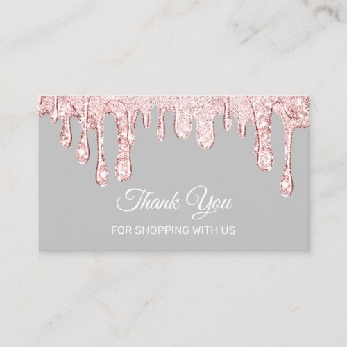Thank You For Shopping Makeup Nails Drips Rose Business Card