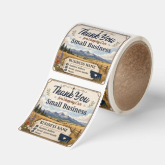 Thank You for Shopping Our Small Business Montana Square Sticker