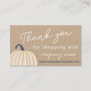 Thank You for Shopping Pumpkin Business Card