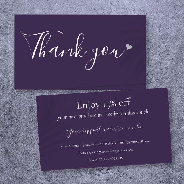 Thank You For Shopping Purple Discount Card (Thank You For Shopping Purple Discount Card)