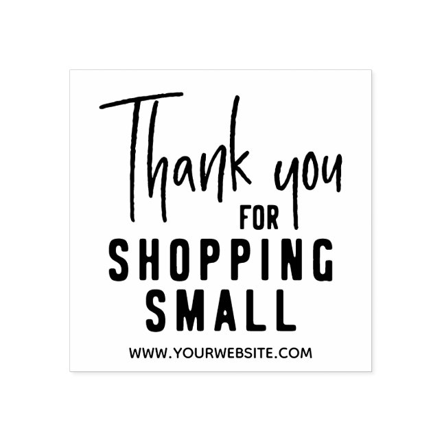 Thank You For Shopping Small, Business Website Rubber Stamp (Imprint)