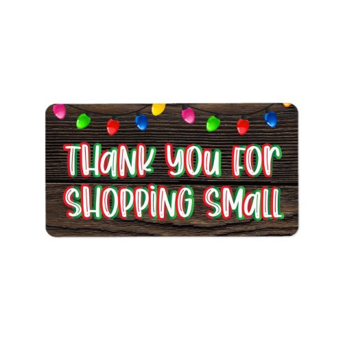 Thank You for Shopping Small Christmas Lights Label