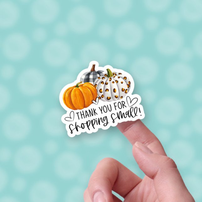 Thank You For Shopping Small Fall Pumpkin Business Sticker (Creator Uploaded)