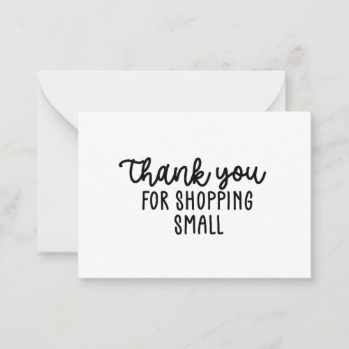 Thank You For Shopping Small Flat Note Card